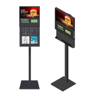 Station de charge pour smartphone Android de 21,5", borne publicitaire avec écran tactile numérique
